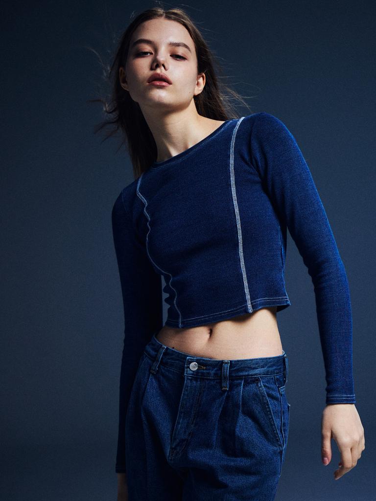 RENNESMIA Indigo Washed Top _ Deep Blue