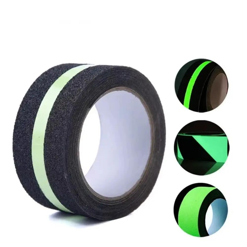 Glow in the Dark Anti Slip Tape 5CM x 5M Abrasive Surface Traction Tape Green Stripe Waterproof Luminous Tape Step Indoor