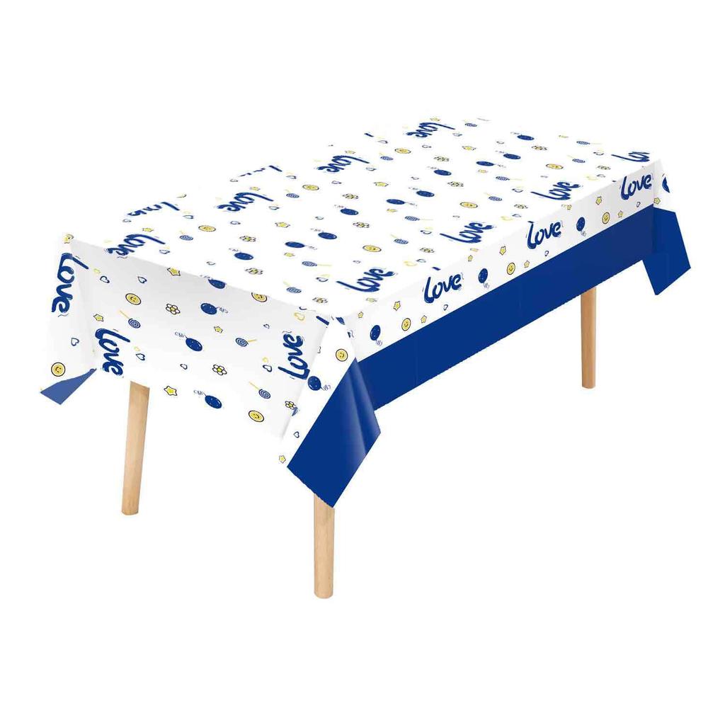 Disposable PEVA Cartoon Balloon Tablecloth - Oil-Proof, Thickened for Birthdays & Kindergarten Parties