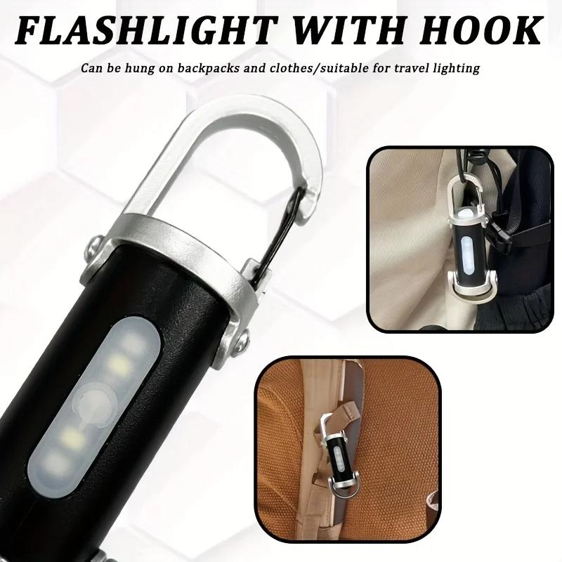 Mini USB Rechargeable LED Flashlight Keychain Portable Waterproof Camping Pocket Lamp Keyring Light Outdoor Gear