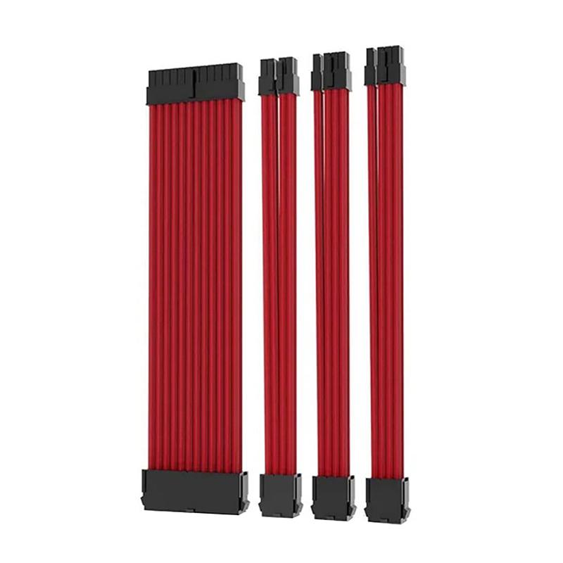 Psu Atx 24Pin Extension Cable Nylon Braided 8-Pin 6+2Pin Cord 24-Pin Motherboard Extension For Computer Pc Case Power Cable Kit