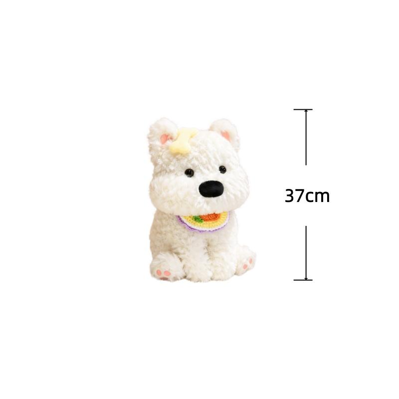 West Highland White Terrier Plush Toys White Dog Stuffed Doll Adorably Room Decor Toys Accompany Sleep Toy Kids Birthday Gifts
