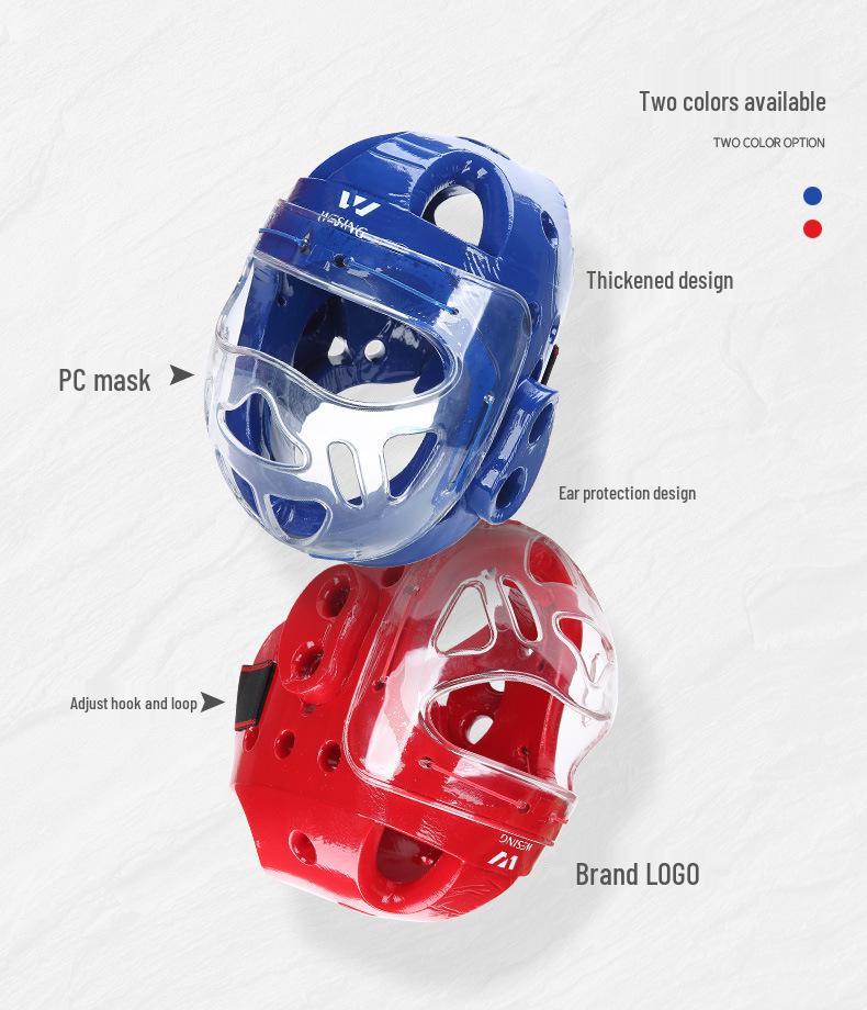 Jiuri Mountain Sports Karate & Taekwondo Helmet with Face Shield - Protective Gear for Training and Sanda
