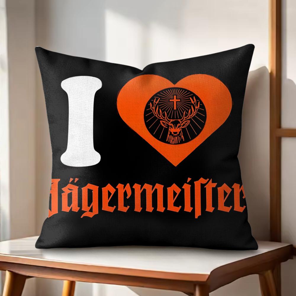 

JJagermeister Cushion Cover Natural Linen Organic Fabric DoubleSided Printing Couch Pillow Covers Home Decor 30x30cm