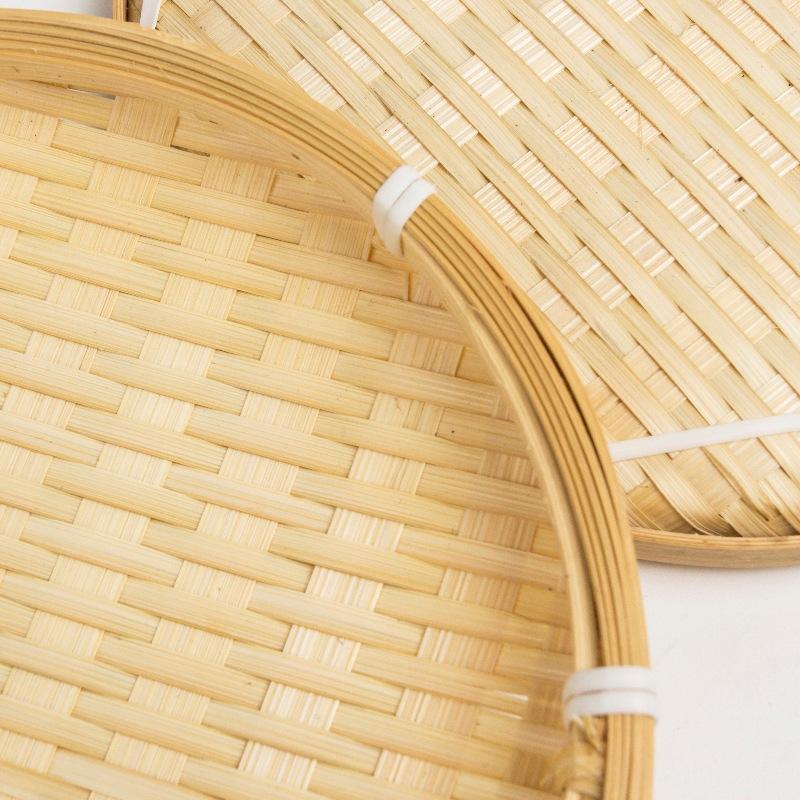 Hand-Woven Natural Bamboo Trays And Winnowing Baskets Are Suitable For Storing And Holding Food And For Home Decoration