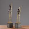 Abstract Sculpture Thinking Statue Stairs Thinker Creative Statue Decoration for Table Desktop Living Room Study Birthday Gift