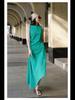 CO*S Women's Retro Irregular Sleeveless Long Skirt - 2025 Spring/Summer Slim Pleated Dress
