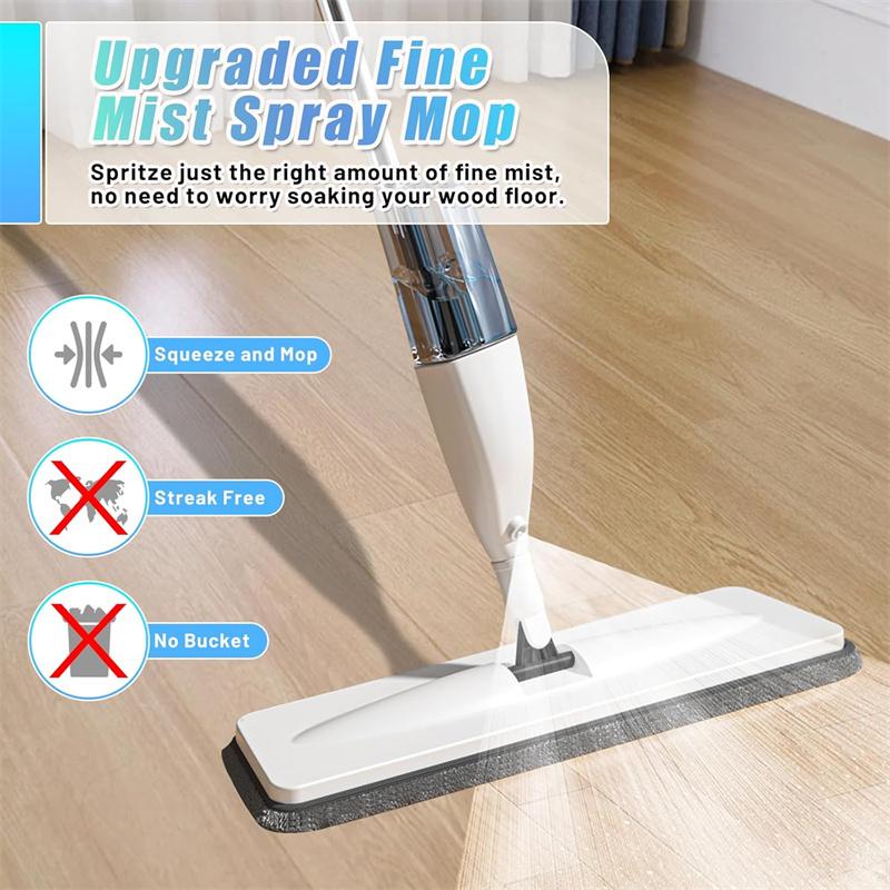 Doppelnutzungs-Sprühmopp mit 3 wiederverwendbaren waschbaren Mopp-Pads Trockenstaub Wischmopp