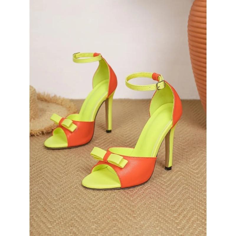 Eilyken Sexy Elegant Butterfly-knot Thin High Heels Women Sandals Street Style Buckle Strap Stripper Prom Summer Shoes Size: 42