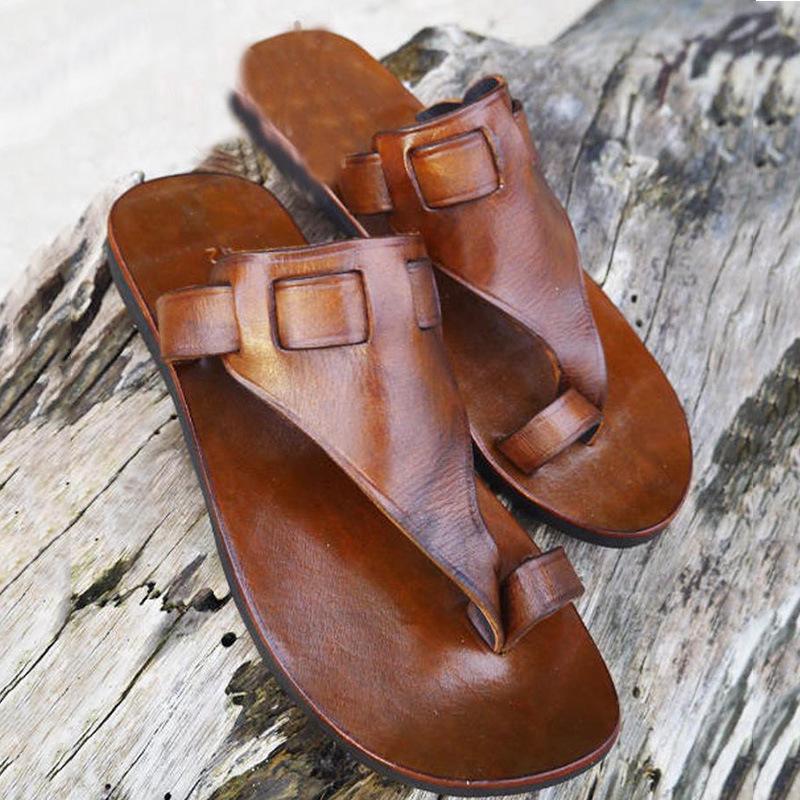 European And American Flat Shoes Cover Toe Empty Big Feet Casual Men'S Shoes Summer Slippers Men'S Large Size