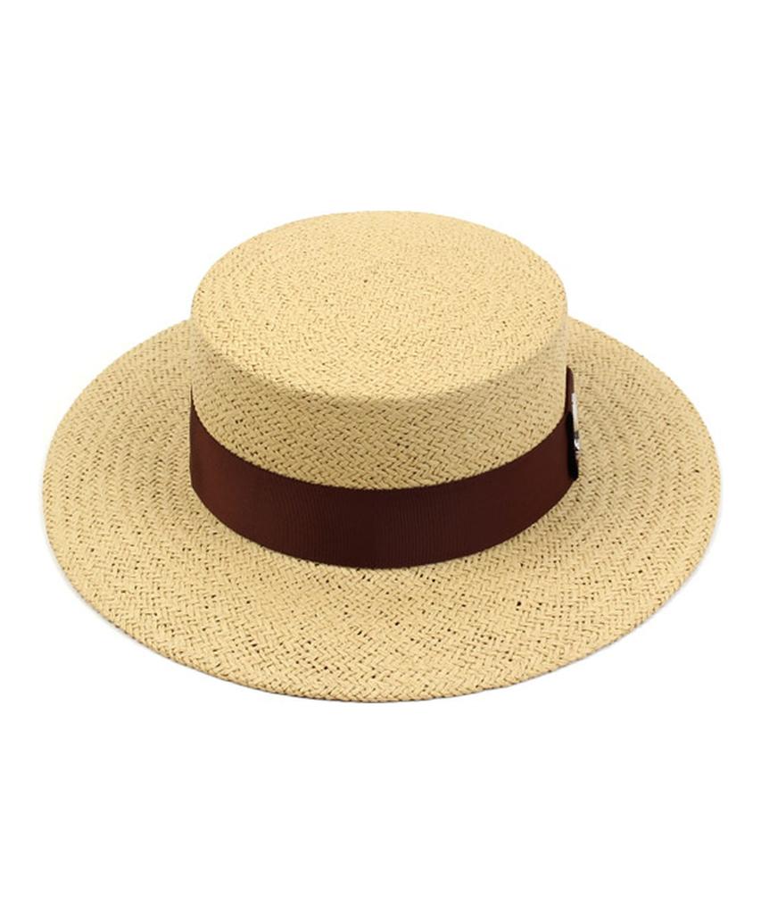 Yunibeosyeolkemiseuteuli Brown Line Beige Panama Hat Panama Hat