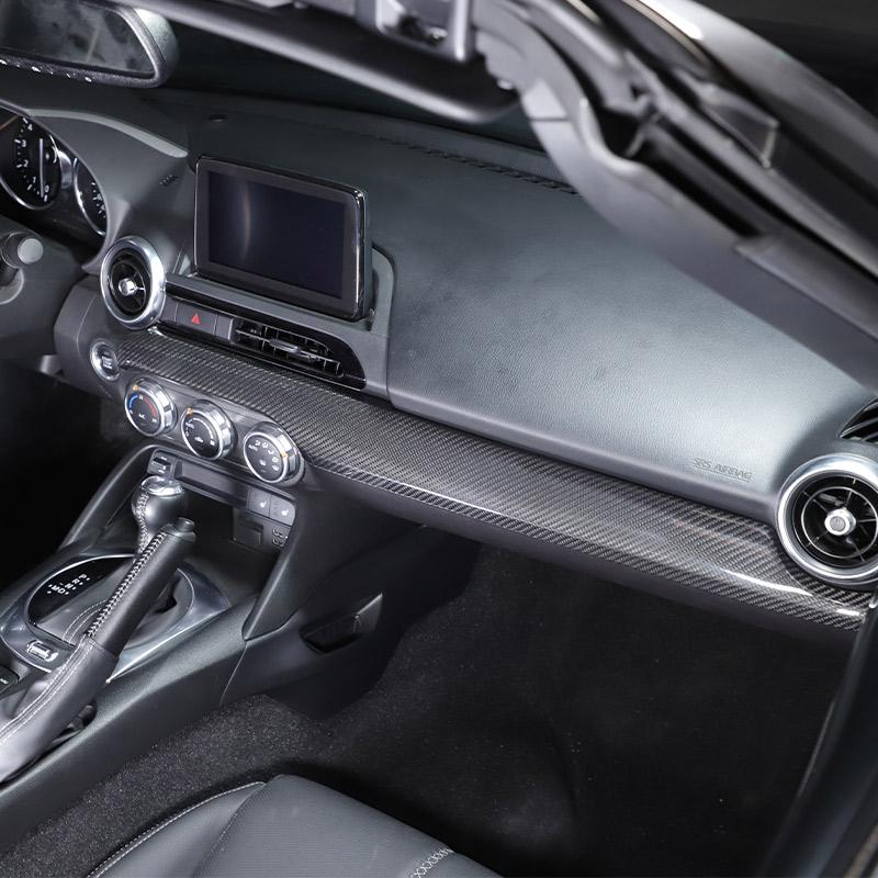 LHD For Mazda MX-5 2016-2026 Real Carbon Fiber Car Center Console Dashboard Panel Decoration Cover Sticker Interior Accessories