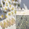 Gold Stamped Blooming Red Peony 3D Self-Adhesive Nail Art Stickers Lily Magnolia Camellia Daisy Rose Manicure Decals