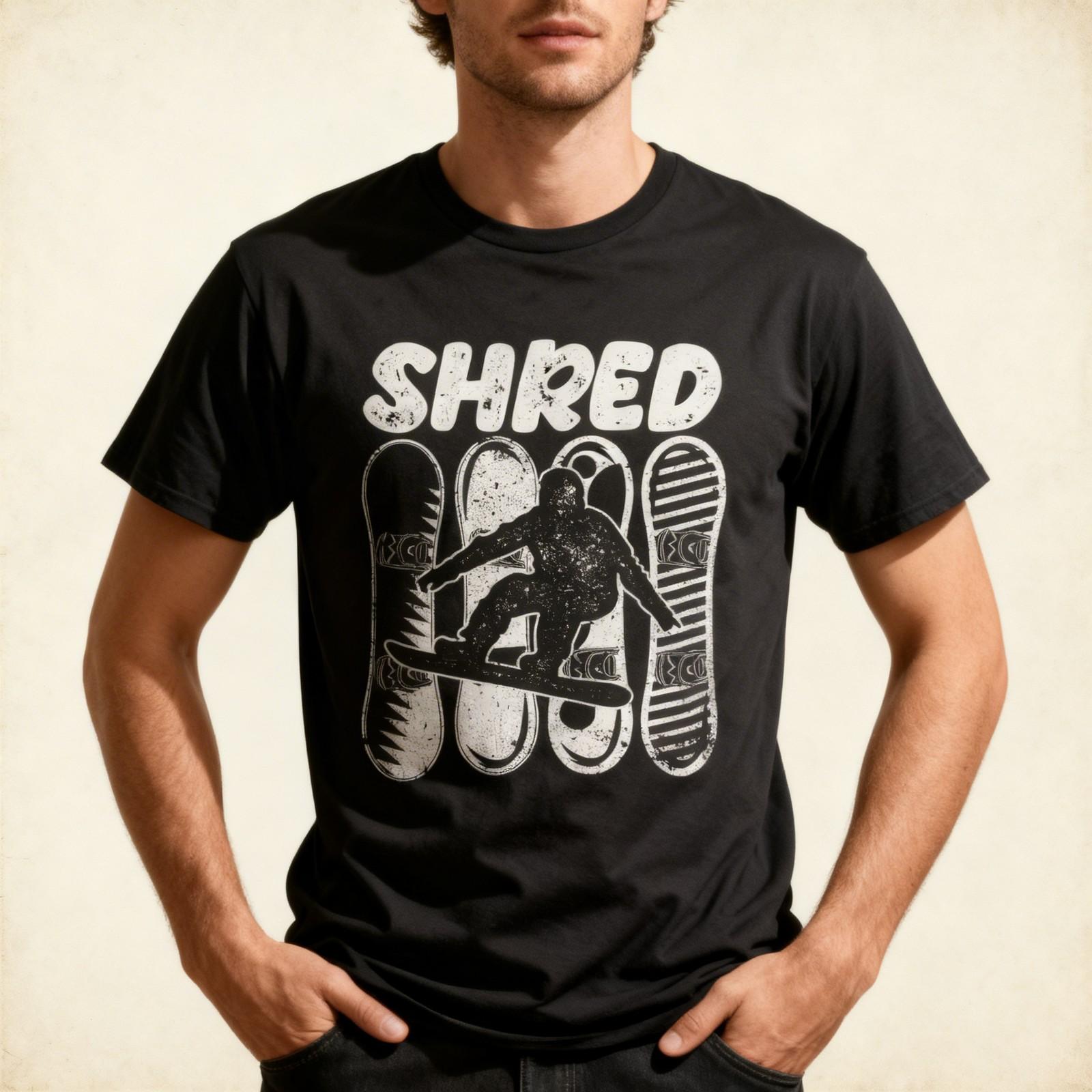 Snowboarder SHRED Shirt, Snowboarding Winter Sports Lovers Shirt S