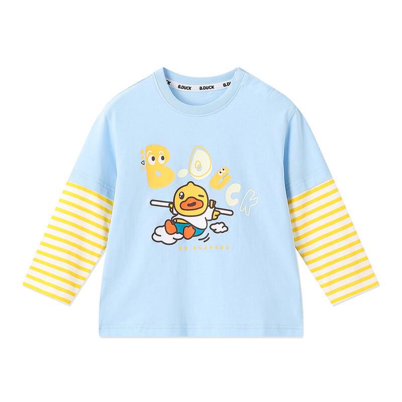 B.Duck Boys' Cartoon Striped Long Sleeve Top