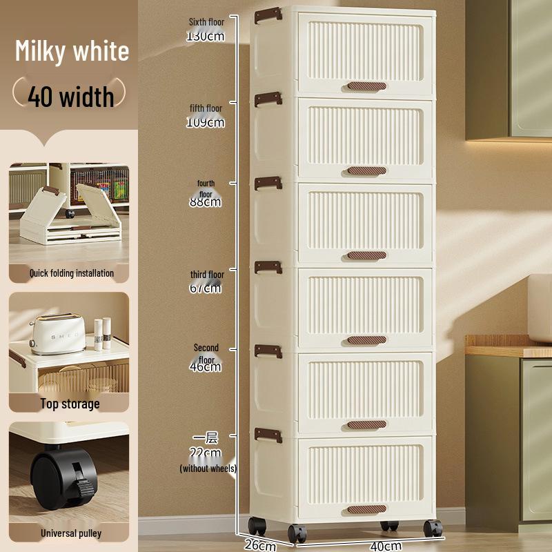 Foldable Multi-layer Storage Cabinet: No-Install Wardrobe for Living Room, Toys, Snacks