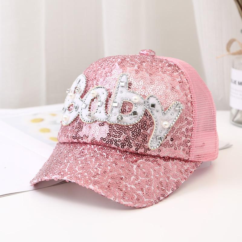 Children Big Bow cartoon Baseball Cap Cute Girls Pearl Snapback caps Sun Caps Mesh Rabbit Ear UV Protection Summer Hats boy