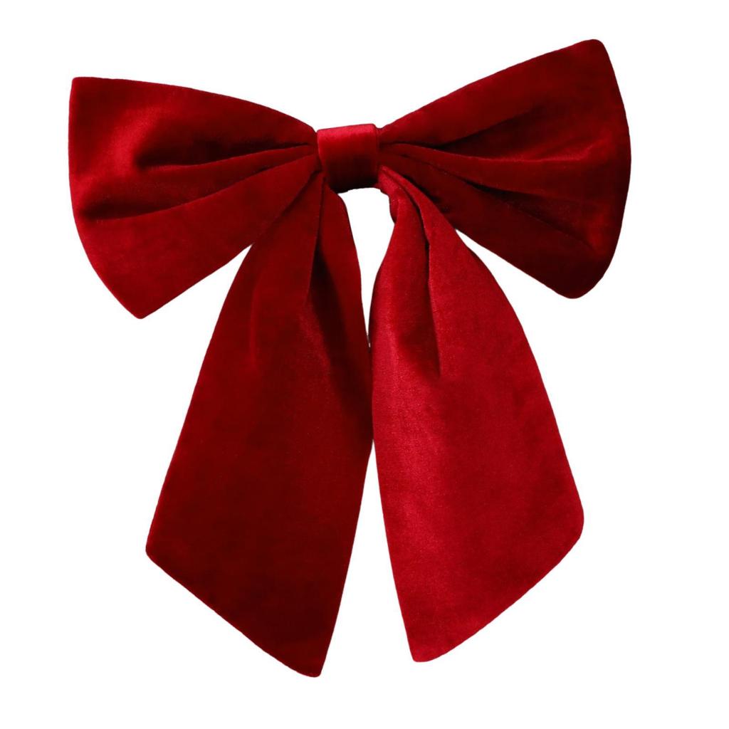 Christmas Bow Garland Bowknot Indoor Fireplace for Christmas Tree Door Craft Christmas Decoration Velvet Bow Hanging Ornament