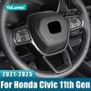 For Honda Civic 11th Gen    2024 2025 Hybrid ABS Car Steering Wheel Button Cover Frame Trim Sticker Accessories