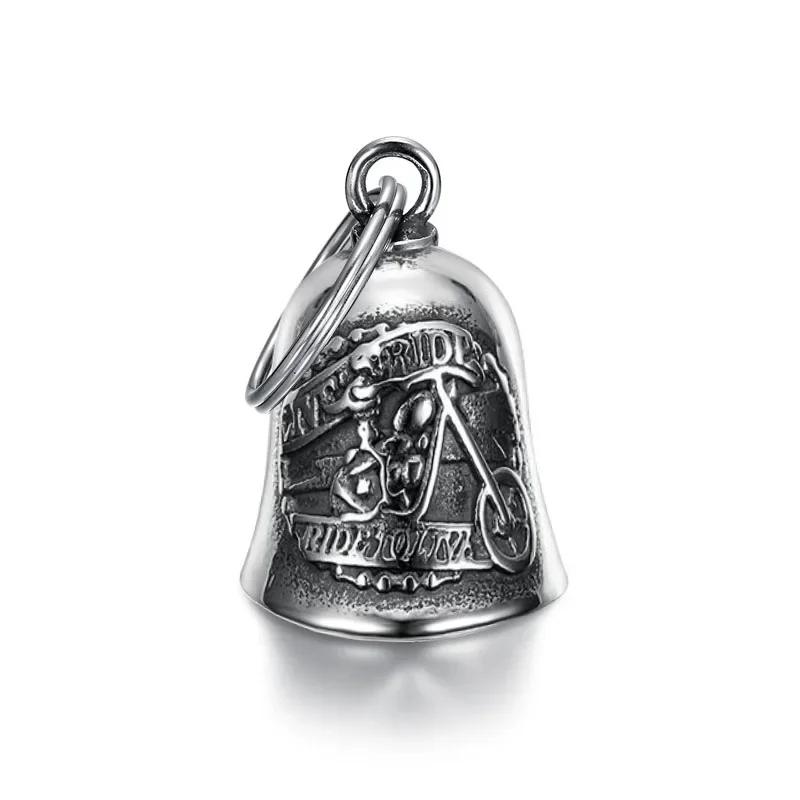 Vintage Punk Wings Motorcycle Character Lucky Bell Pendant Necklace or Keychain Fits All Motorcycle Motorcycle Accessories