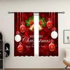 2pcs Red Christmas Digital Print Curtain, 100% Polyester Semi-shading Curtain For Bedroom, Living Room & Home Decor