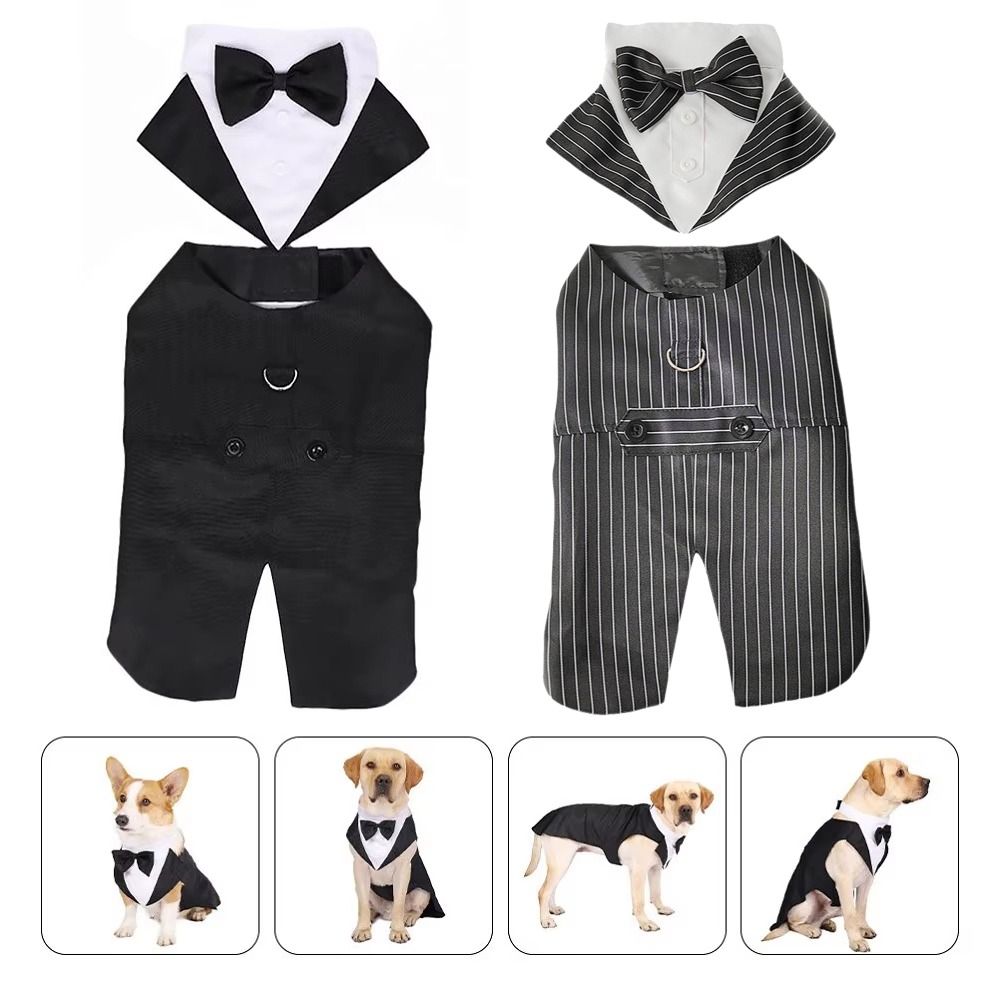 Detachable Design Dog Wedding Costume Two Pieces Dog Formal Shirt Dog Tuxedo Costume  Large Breeds
