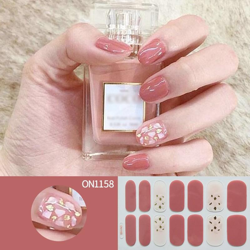 Nail Art No-bake Nail Stickers Full Stickers, 14-finger No-bake Gel Nail Stickers, Nail Art Full Stickers