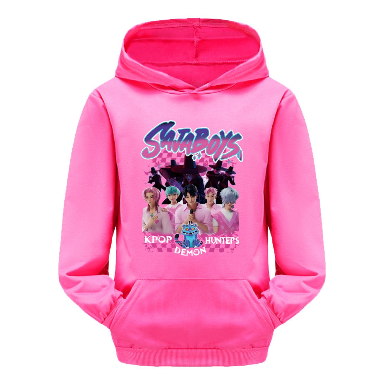 

Дитячі Худі та Светри Kpop Полювання на Відьом SATA BOYS Худі-Сумка Дитяче Худі Повсякденне 140 темно-синього кольору