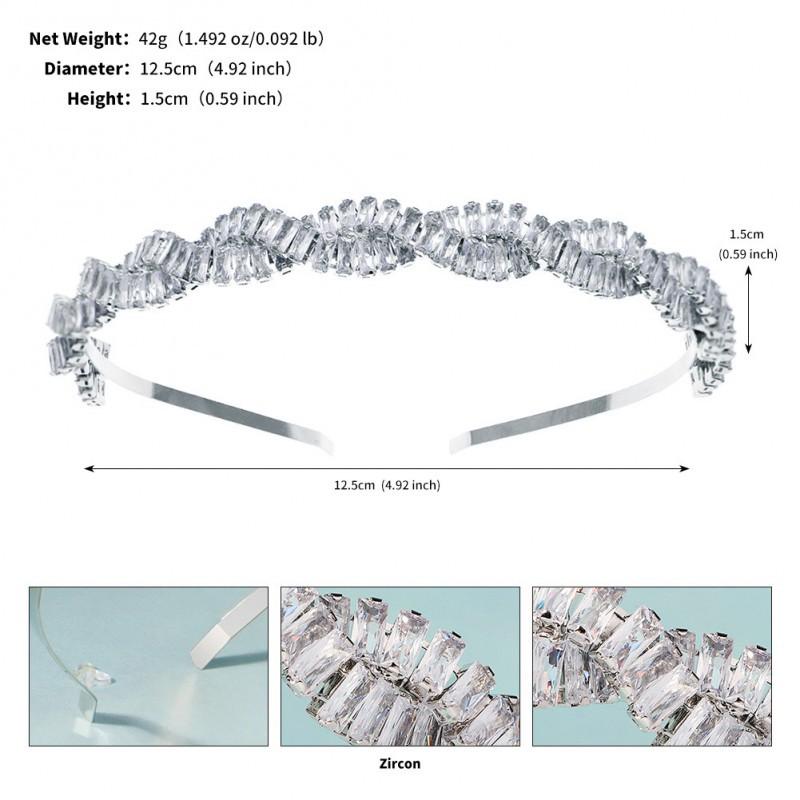 Korean Style Light Luxury Zircon Headband Temperament Birthday Photo Studio Hair Accessories Fashionable Bride Wedding Dress Headwear