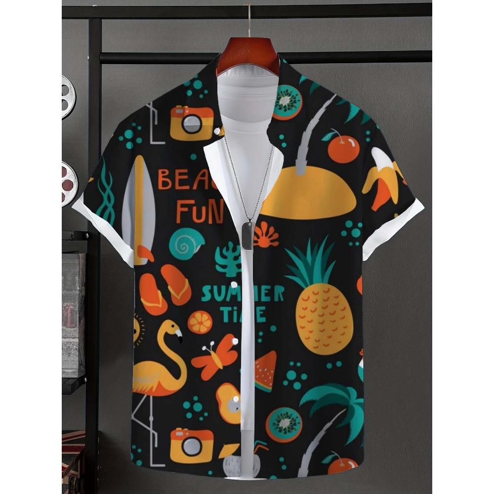 Men's shirts, 3D printed short sleeved shirts, summer novelty, Hawaiian vacation T-shirts, men's casual wear