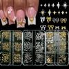 6Grids 3D Metal Stars Bowknot Butterfly Nail Art Charms Gold/Silver Starlight Rivets Nails Decorations Manicure Sequins Accessor