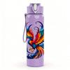 1PC Phoenix Bird Fire Pattern 750ml Color Plastic Sports Water Bottle Leakproof Flip Straw Lid Suitable for Sports Office Home Use