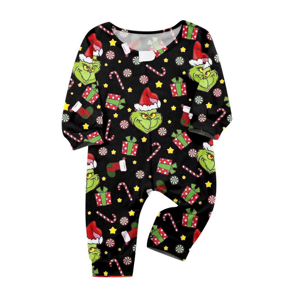 Christmas Prints Family Matching Long Sleeve Tops+Pants Set Family Matching Sets