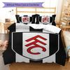 Fulham F.C Teppichmuster Bettwäsche Steppdecke Set Bettbezug Kissenbezug Heimdekoration Geburtstagsgeschenk (1 Bettbezug + 2 Kissenbezüge, ohne Füllung)