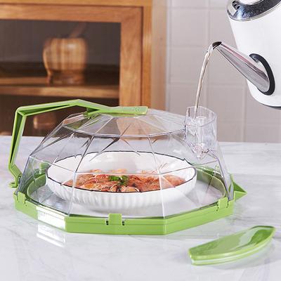 Microwave Cover For Food Clear Microwave Splatter Cover With Water Steamer And Handle 10 Inch Plate Covers Kitchen Gadgets