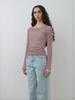KIJUN Sheer Boatneck Knit Dusty Pink