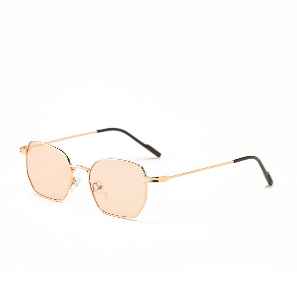 Glasses 9185 Square Polygonal Small Frame Multi-Color Temperament Sunglasses Women, Metal Sunglasses Men