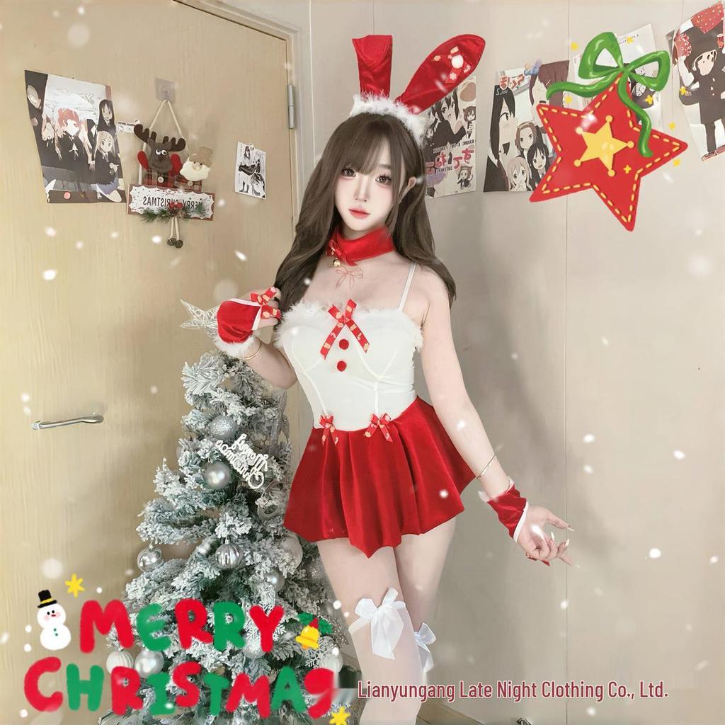 Festive Bunny Girl Lingerie Christmas Costume