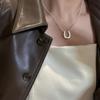 S925 Sterling Silver Niche Design U-Shaped Necklace Korean Style Personalized Simple Basic Horseshoe Collarbone Chain