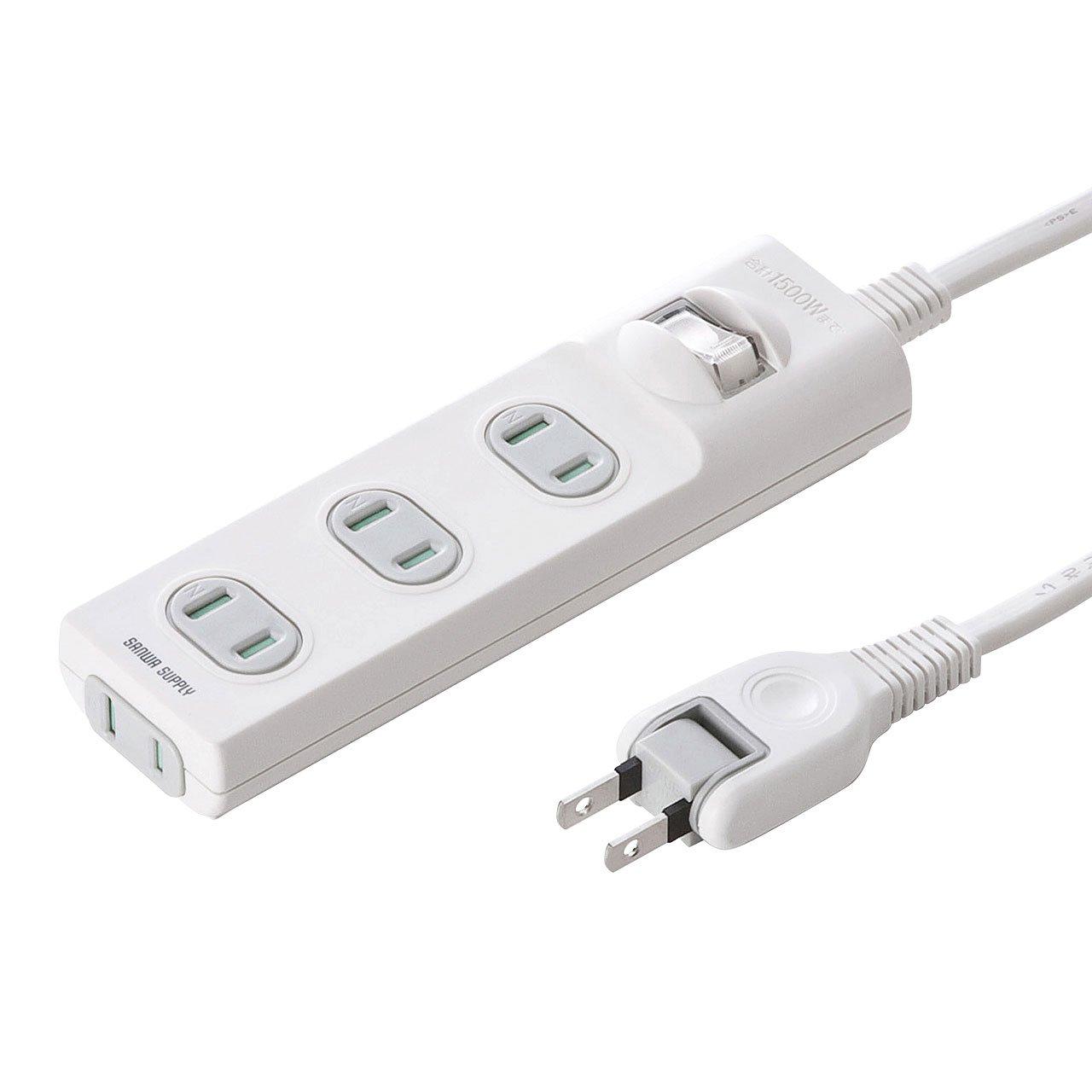 

Sanwa Supply Fire Prevention Safety Tap, 2-Pin, 4-Outlet, White, 5m, TAP-TSH45SWN білий