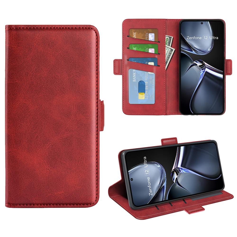 For Asus Zenfone 12 Ultra 5G Case Calf Texture Leather Wallet Phone Cover