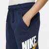 Nike Sportswear Club Fleece Logo Print Cuffed Loose Sweatpants Kids Bottoms Navy-Blue CJ7863-414