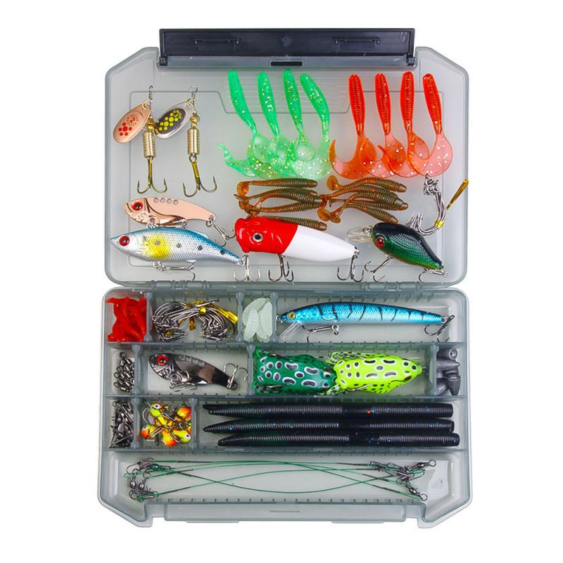 Full Set142Fish hook set, fishing line, fishing float, fishing accessories, tools, equipment, fishing tackle box, bait combinati