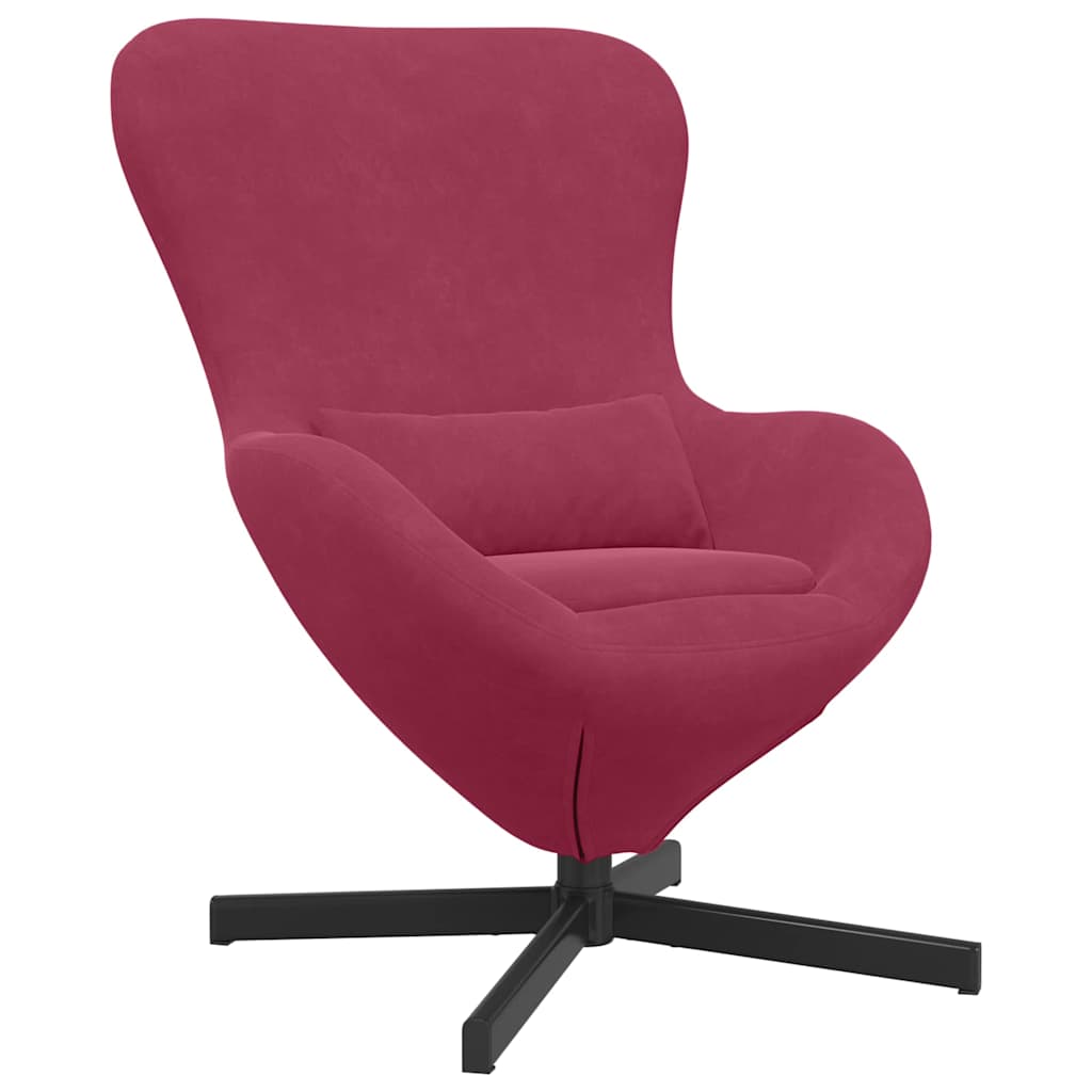 Egg Chair Burgundy 63 x 73 x 90 cm Velvet