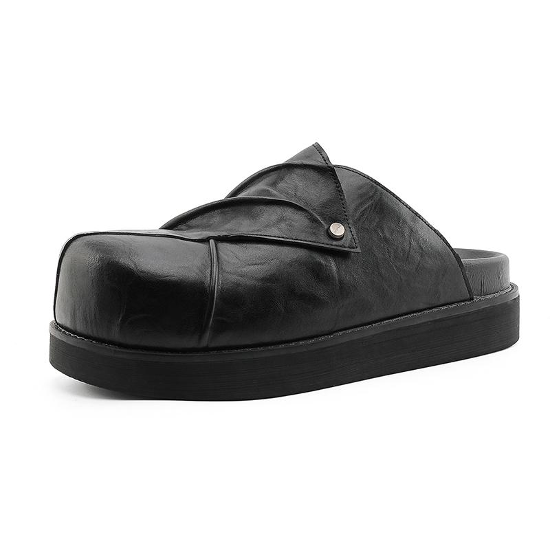 

Open-back Casual Shoes Half Shoes for Men Mules Large Size 45 46 Platform Loafers Slippers Backless Slides Sandal Slip On Flats 38