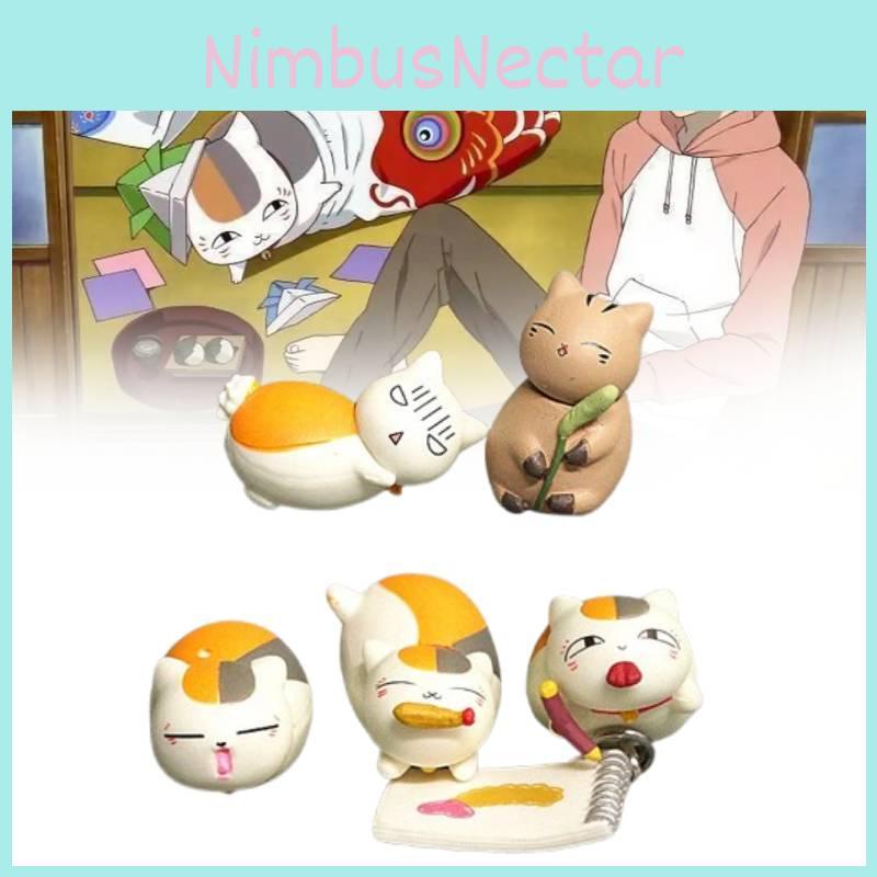 Charming Natsume's Book Of Friends Cat Teacher Miniature Pvc Figurines Set Of Five Cute Toys
