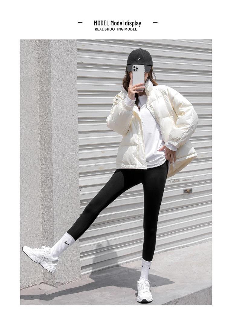 High Waist Women's Velvet-Lined Yoga Leggings - Slimming & Thick Shark Skin Barbie Pants for Autumn/Winter