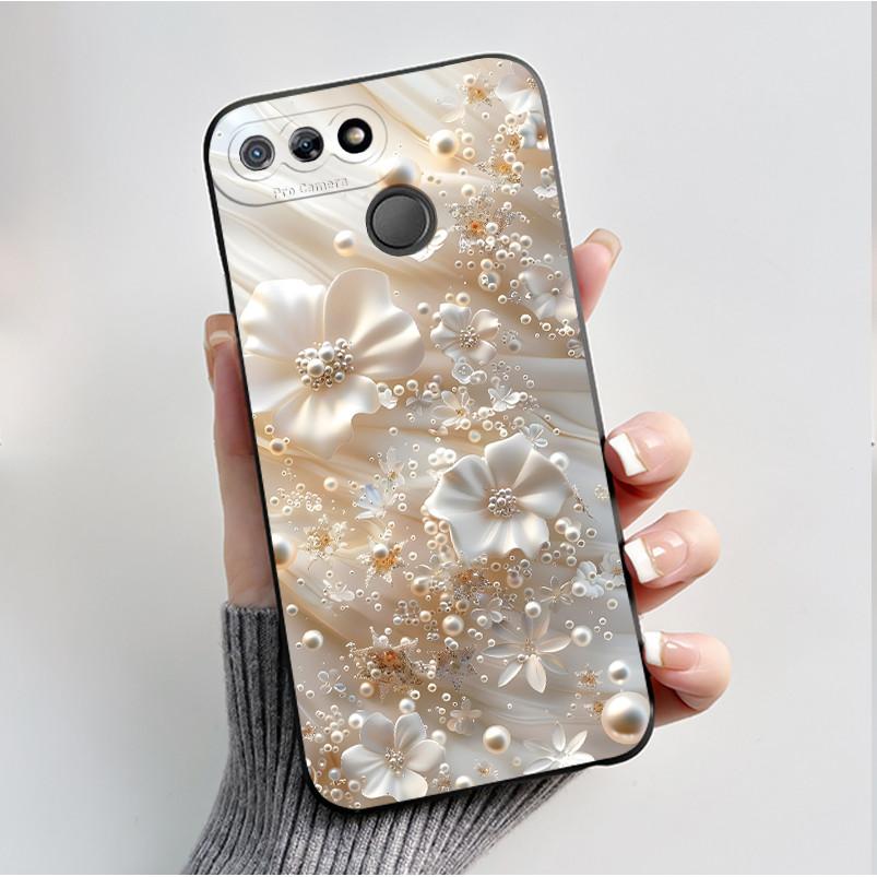 Printed Phone Case For Itel P15 A35 A25 PRO Fundas Capa Soft Silicone Black Shell for ITEL A25 Cover Cute Flower Cartoon Casing