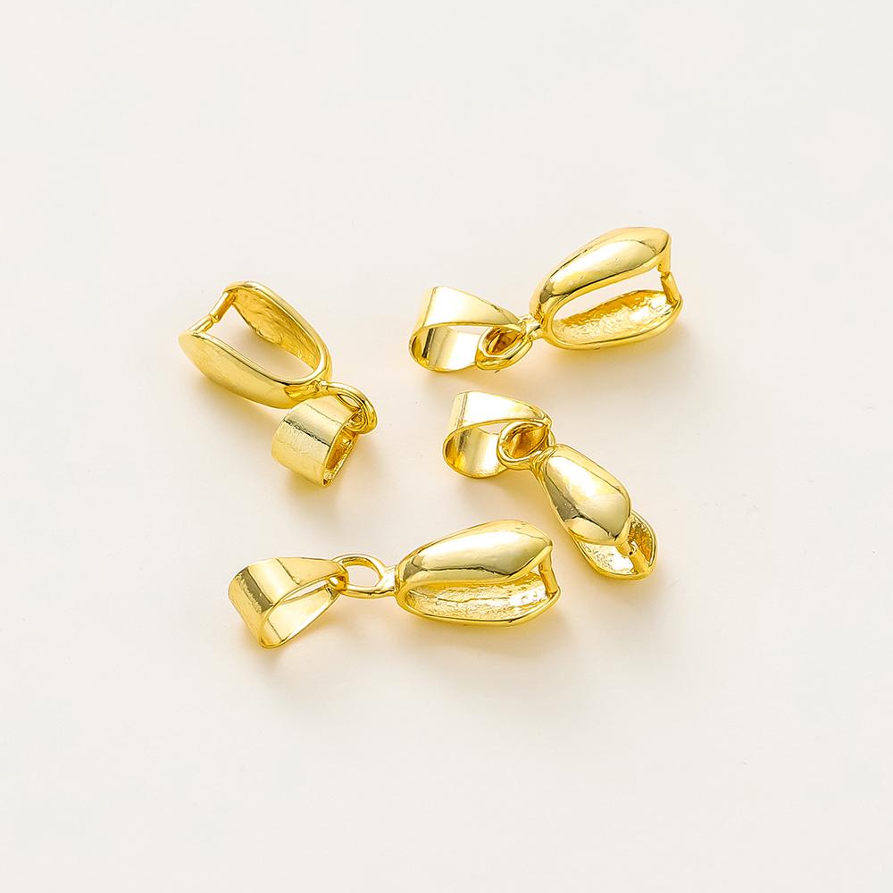 30 stuks/zak 14K 18K Verguld Knijp Hanger Oogje Messing Sluitingen Met Clip Hanger Haken Connector Ketting Maken Onderdelen
