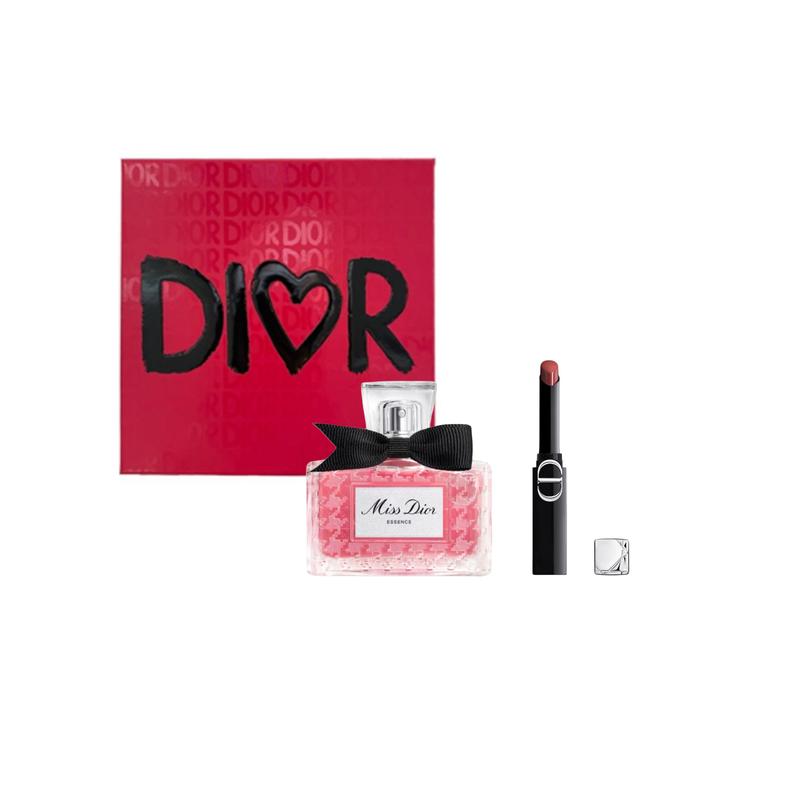 

DIOR Perfume Two-piece set: Fragrance Essence 35ml + #390 Amber Black Tea Lipstick 2.2g чорний